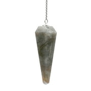 Chrysoberyl Cats Eye Crystal Pendulum for Divination - Dowsing Pendulum Necklace with Chain and Crystal Ball for Reiki Healing and Crystal Grid Meditation