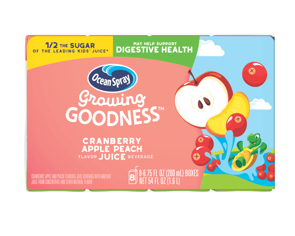 Ocean Spray Growing Goodness Cranberry Apple Peach Juice, Digestive