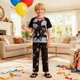 thumbnail image 3 of Boys' Pajamas Set Short Sleeves Tops & Long Pants 2-Piece Printed Kid Sleepwear Pajamas Set for Boys 6-14Y, 3 of 7