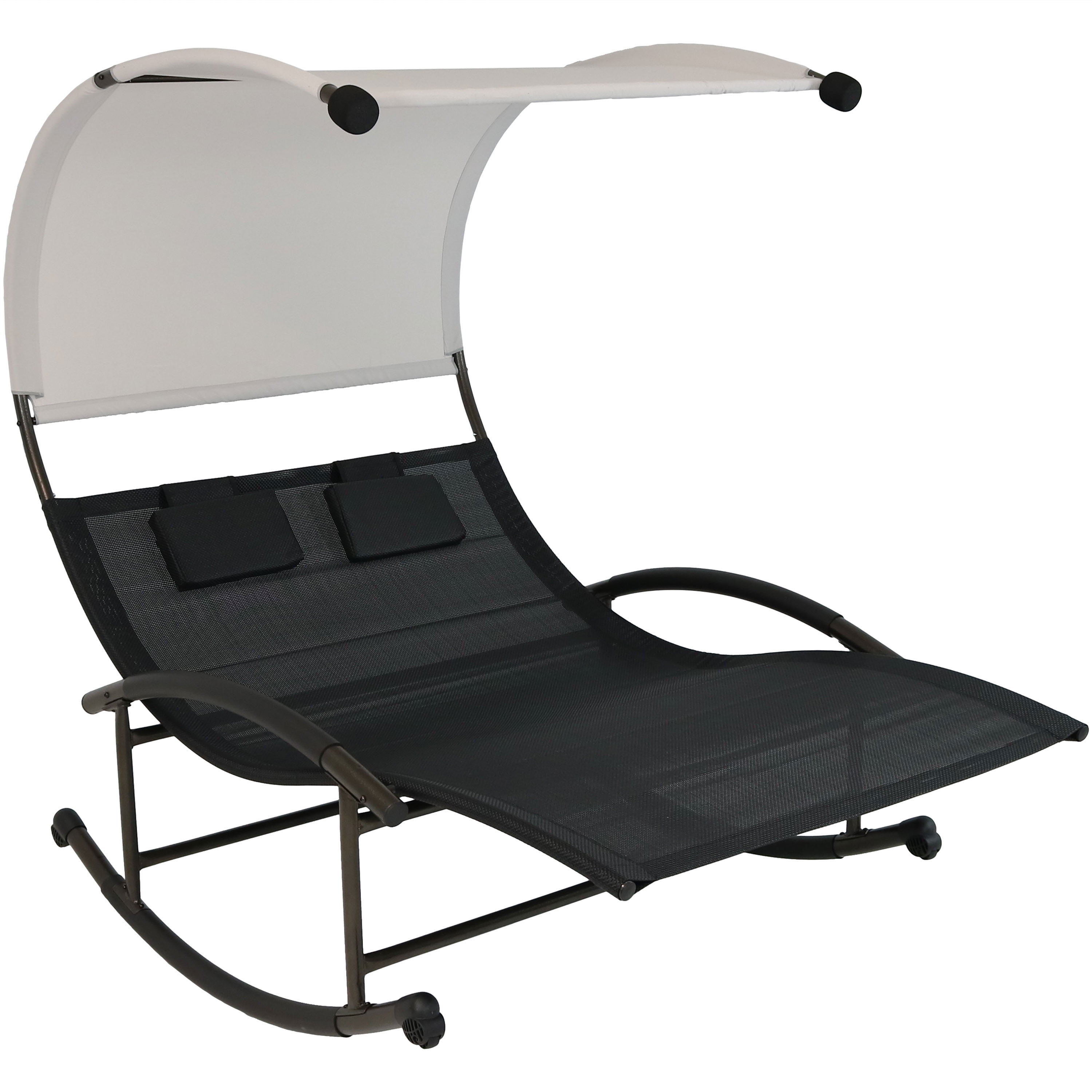 Blue Open Box RIO Brands Steel Folding Web Chaise Beach Lawn Pool Lounge Chair 