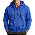 thumbnail image 2 of Men's Casual Hooded Jacket Zip Up Long Sleeve with Pockets Work Wear Jacket, 2 of 7
