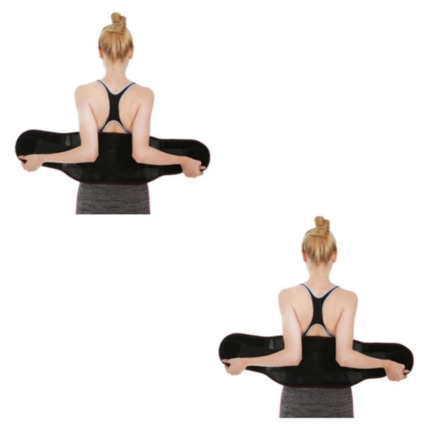 Minnieouse Cómodo y práctico soporte lumbar para personas con tensión en la espalda, cinturón de soporte para la espalda, fácil negro M negro METRO 2Conjunto