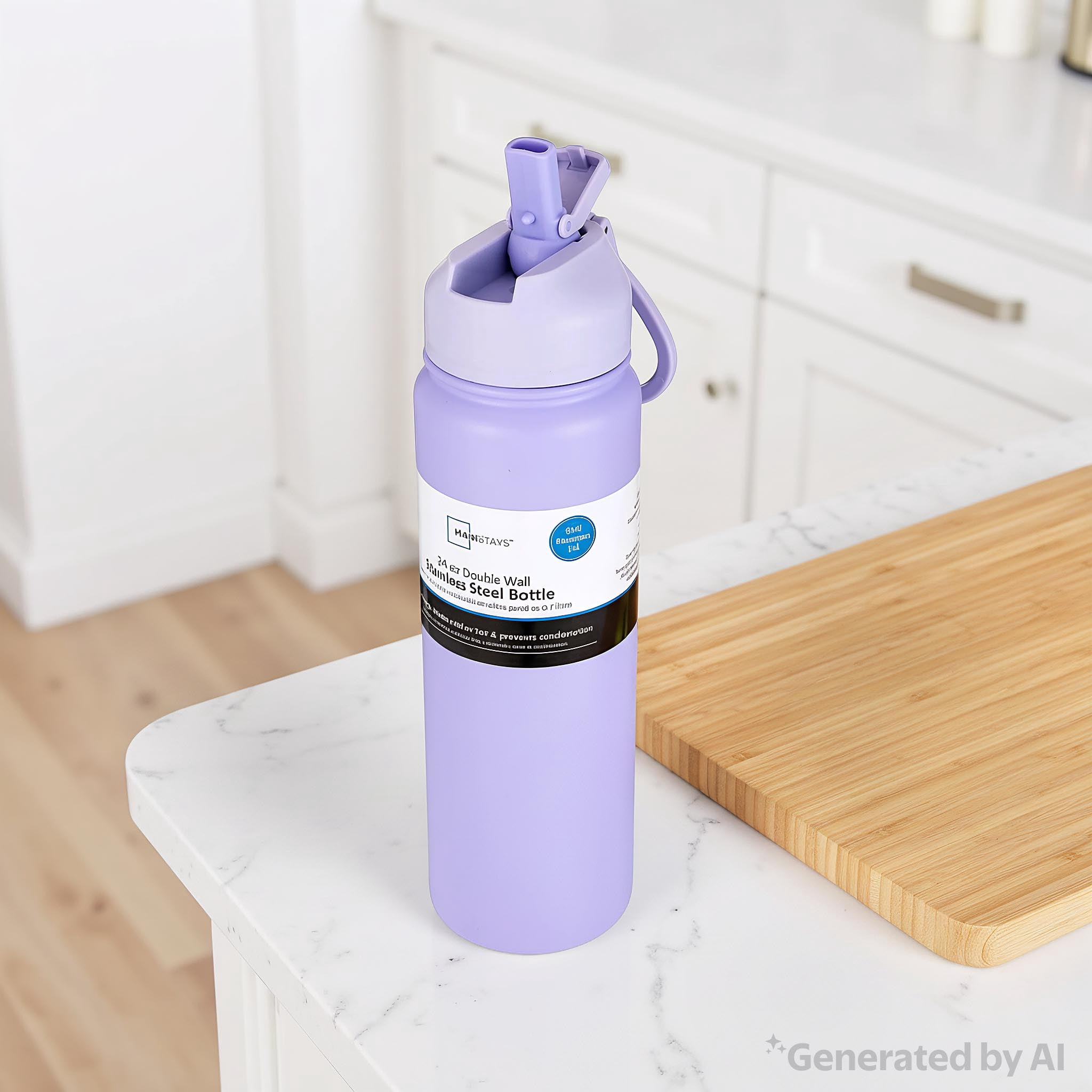 Mainstays 24oz Purple Stainless Steel Double Wall Water Bottle