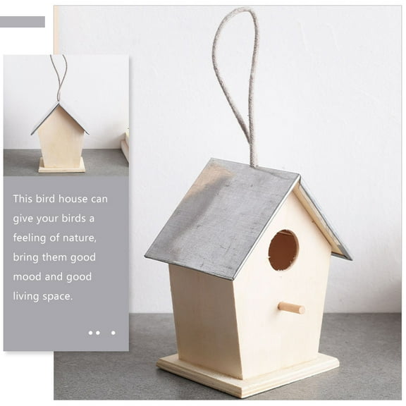 MLINS Hummingbirds House Wooden Bird House for Outdoor Bird Feeder for Backyard Hanging Bird Nest