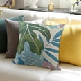 thumbnail image 3 of BANET Summer Pillow Covers , Pink Teal Blue Tropical Leaf Outdoor Decorative Throw Pillow Covers Green Blue Cushion Case Square Decor for Home Couch Sofa White, 3 of 5