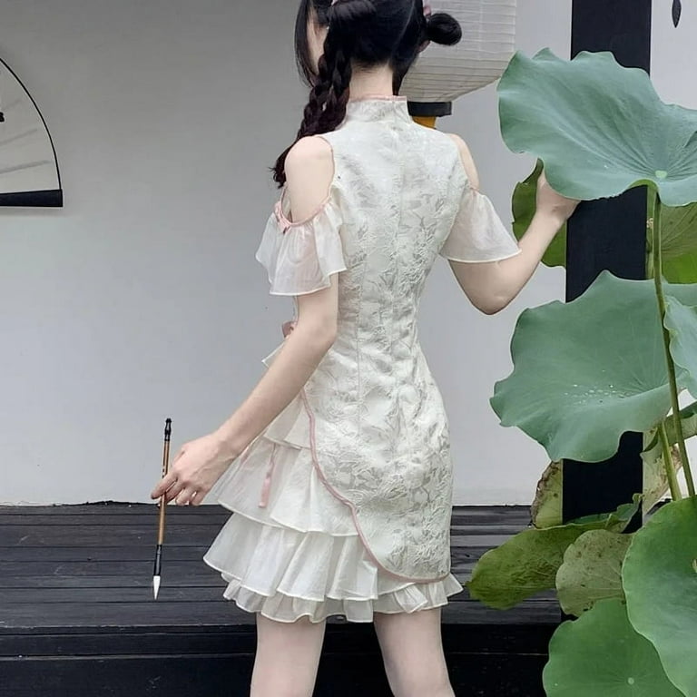 Retro Lolita Style Y2K Summer New Improved Cheongsam Qipao Retro Lolita Style Y2K Summer New Improved Cheongsam Qipao