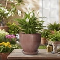 thumbnail image 3 of Wliror 6 Inch Rust Red Ceramic Plant Pot with Drainage – Terracotta‑Like Planter for Indoor Plants, Succulents, Cactus, 3 of 7