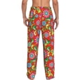 thumbnail image 3 of Daiia Vector Mexican Otomi Style Bright Men's Sleep Pant with Pockets and Drawstring,Pajama Pants-Medium, 3 of 9