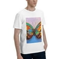 thumbnail image 2 of Bingfone Oil Painting Beautiful Butterfly Men'S Loose Fit Short-Sleeve Pocket T-Shirt, 2 of 7