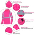 thumbnail image 4 of ProtectX 3-Pack Men's High Visibility Heavy Duty Breathable Long Sleeve Reflective Safety T-Shirts for Work Warehouse Construction, Class 3 Type R, Hoodie Pink 2X Large, 4 of 7