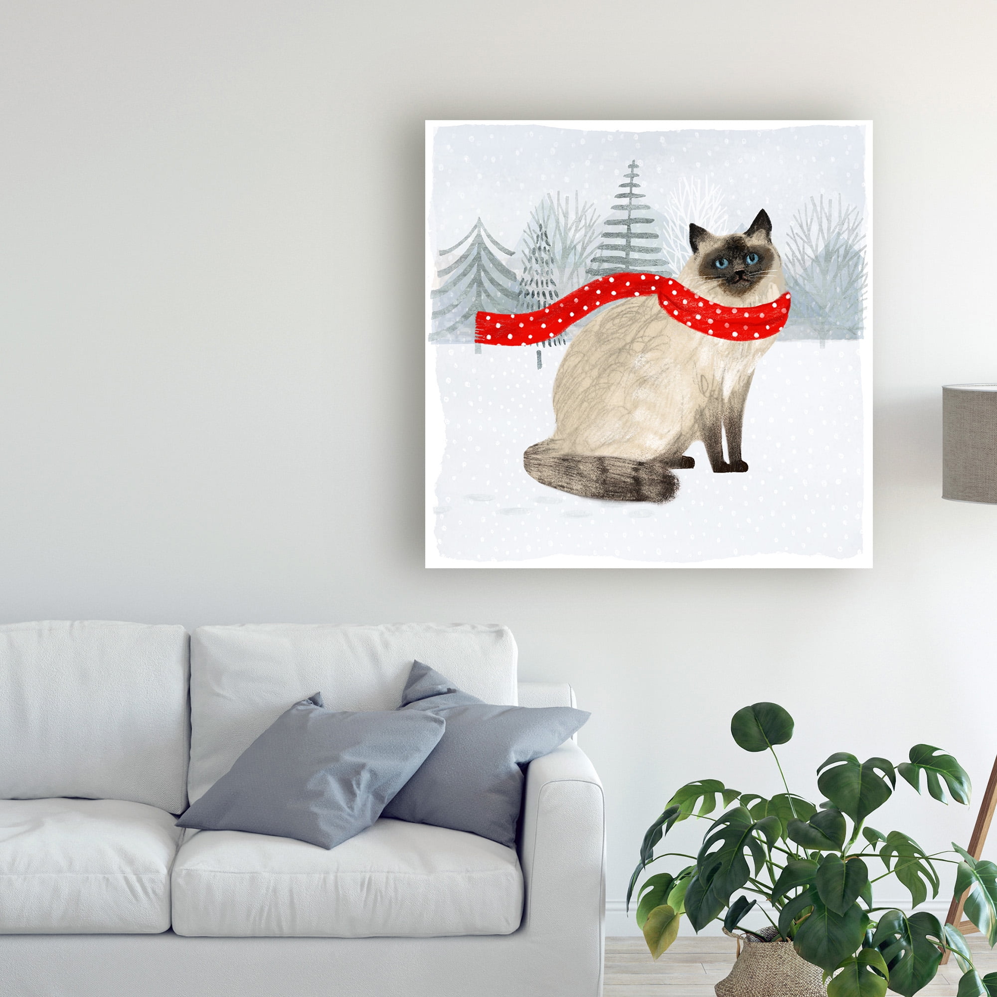 Trademark Fine Art 'Christmas Cats And Dogs III' Canvas Art by Victoria Borges