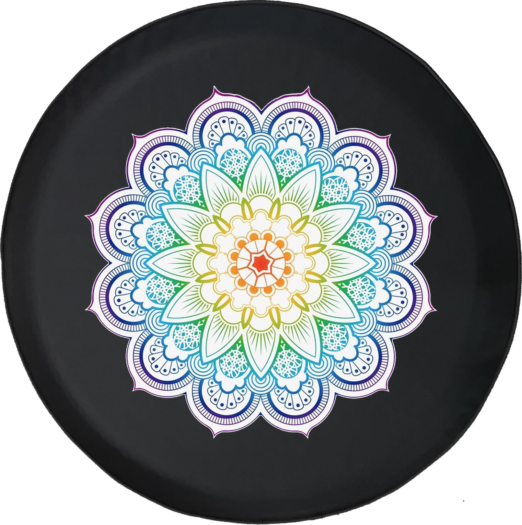 Black Tire Covers Tire Accessories for Campers, SUVs, Trailers, Trucks,  RVs and More Mandala Flower Black 29 Inch