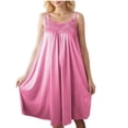 thumbnail image 5 of HomeGardon Nightgowns for Women,Summer Dresses Women's Lace Sleeveless Plus Ice Silk Midlength Nightdress, 5 of 6
