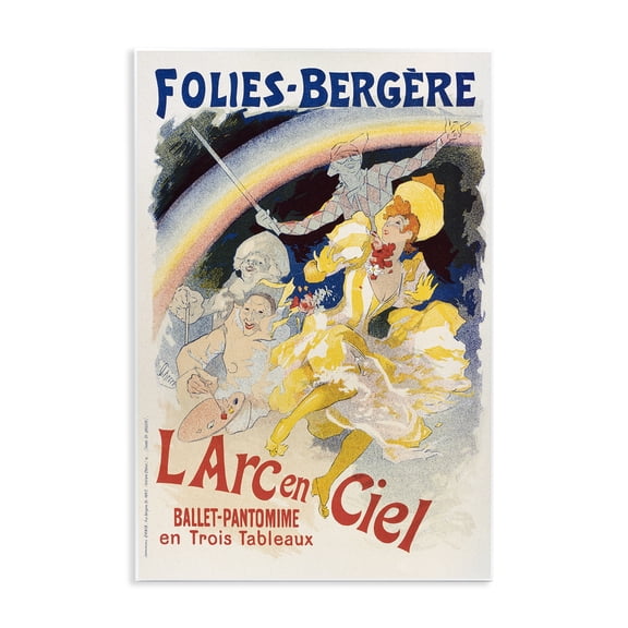 Stupell Industries Vintage Ballet Entertainment Ad Advertisements Painting Unframed Art Print Wall Art, 10 x 15
