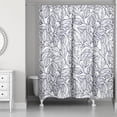 thumbnail image 2 of Creative Products Navy Line Leaf Pattern 71x74 Shower Curtain, 2 of 2