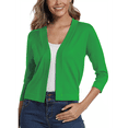 thumbnail image 1 of Cardigan Court à Manches 3/4 pour Femmes, Élégant Boléro pour Femmes, Vert, TG, 1 of 7