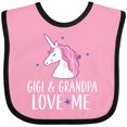 thumbnail image 3 of Inktastic Gigi and Grandpa Love Me Unicorn Grandchild Girls Baby Bib, 3 of 4