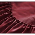 thumbnail image 6 of Extra Soft Bamboo Rayon Queen Size Fitted Sheet, Deep Pocket 15", Moisture Wicking, Cooling, Breathable, Burgundy, 6 of 6