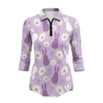 thumbnail image 2 of Uorisanigo Rabbit Daisy Womens Moisture Wicking Casual Tennis Activewear Fashionable Versatile Long Sleeve Golf Polo Shirts Comfortable Stylish Zip Up Collar Athletic Tops Size XL, 2 of 7