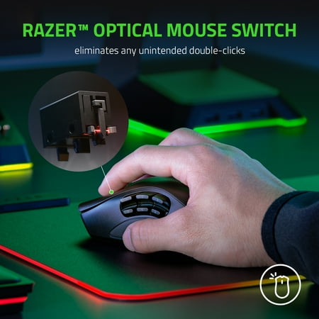 Razer - Naga Pro Wireless Optical with Interchangeable Side Plates in  2, 6, 12 Button Configurations Gaming Mouse - Black