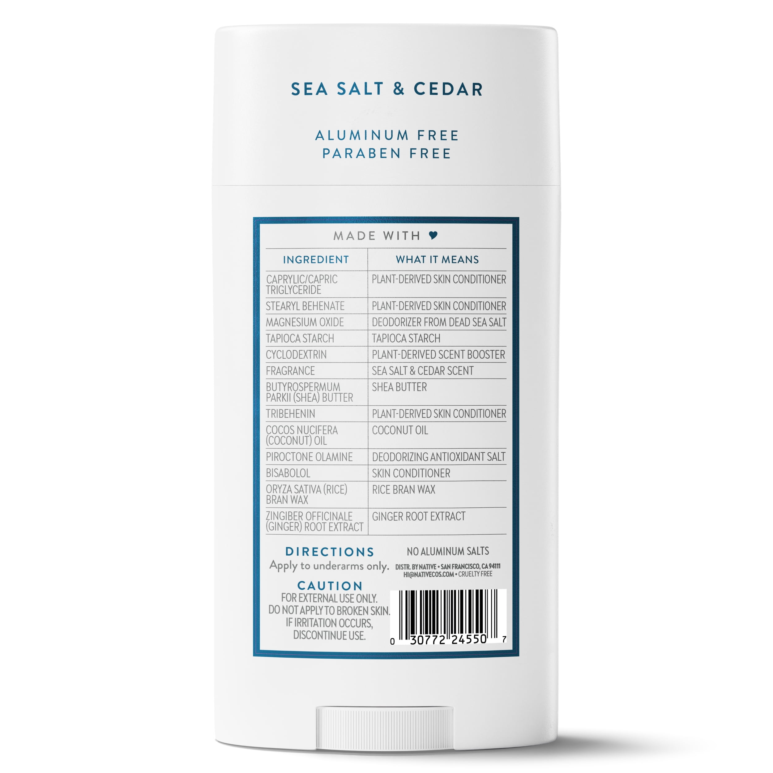 Native Aluminum Free Deodorant For Men, 72 Hour Deodorant, Sea