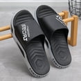 thumbnail image 5 of Big Size 50 51 Men Outside Slippers Fashion Flip Flops Summer Beach Sandals Thick Sole Non-slip Slides Home Casual Bathroom Shoe (Black Gold,42-43), 5 of 6