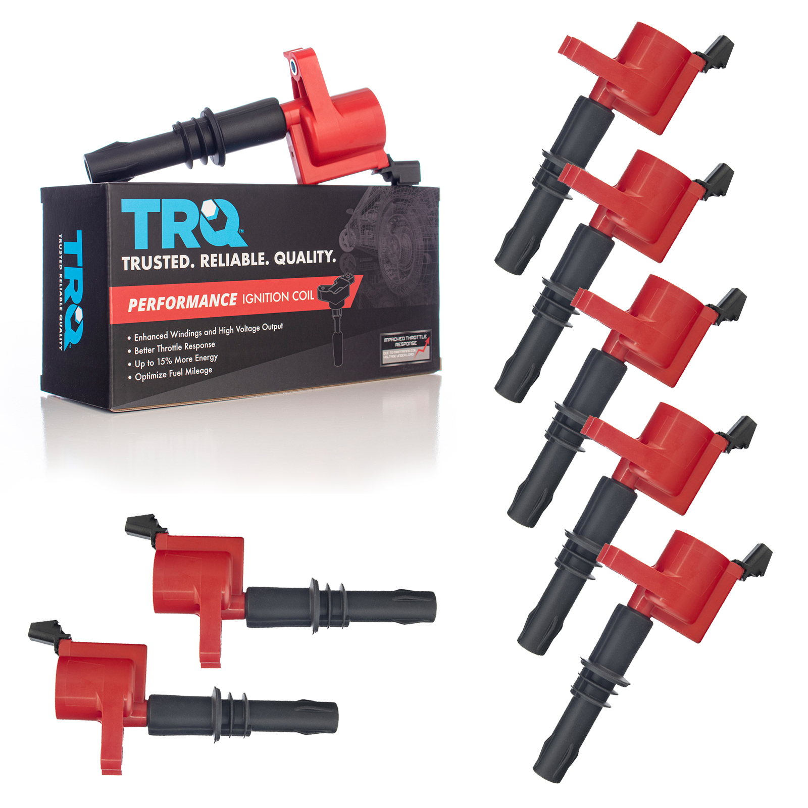 TRQ Ignition Coils Kit Set Of 6 For Jaguar S-Type & Lincoln LS 3.0L V6 - Direct Replacement ICA61447