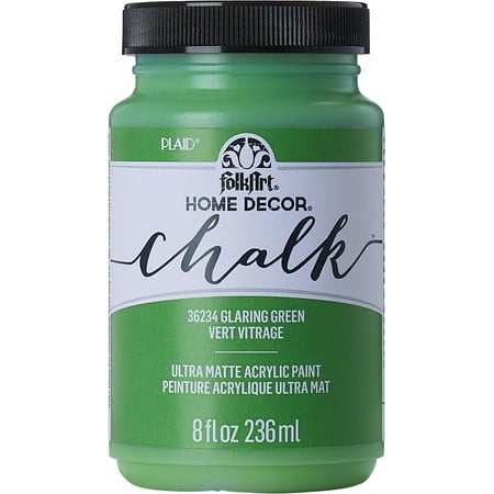 UPC: 0028995362347 | FolkArt Home Décor Chalk Acrylic Craft Paint Glaring Green Ultra Matte Finish 8 fl oz
