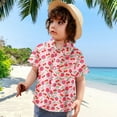 thumbnail image 2 of Toddler Boys Tshirts Short Sleeve Summer Casual Cartoon Prints Gentleman Tops Hawaii Beach Holiday Floral Boy Clothes Size 18-24 Months,Hot Pink, 2 of 7