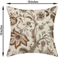 thumbnail image 6 of Brown Chinoiserie Pillow Covers 18x18 Inch 2 Pcs Spring Fall Floral Decor Throw Pillows Boho Vintage Flower Seasonal Outdoor Indoor Decoration Pillowcase Linen Cushion Cover for Couch Sofa, 6 of 6