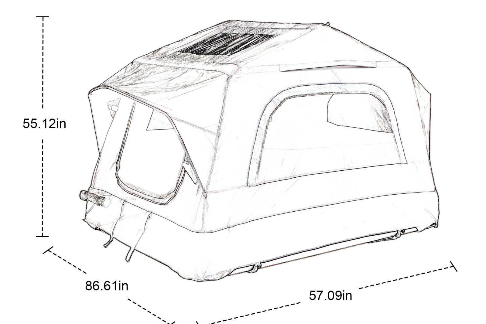 Truck Roof Tent, Car SUV Roof Tent Inflatable,Roof Top Tent Camping for 2 Person,Easy to Set Up