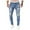 Light blue, variant on Ediodpoh Men's Casual Jeans Solid Color Ripped Holes Frayed Gradient Washed Trousers Men’s Pants Blue S
