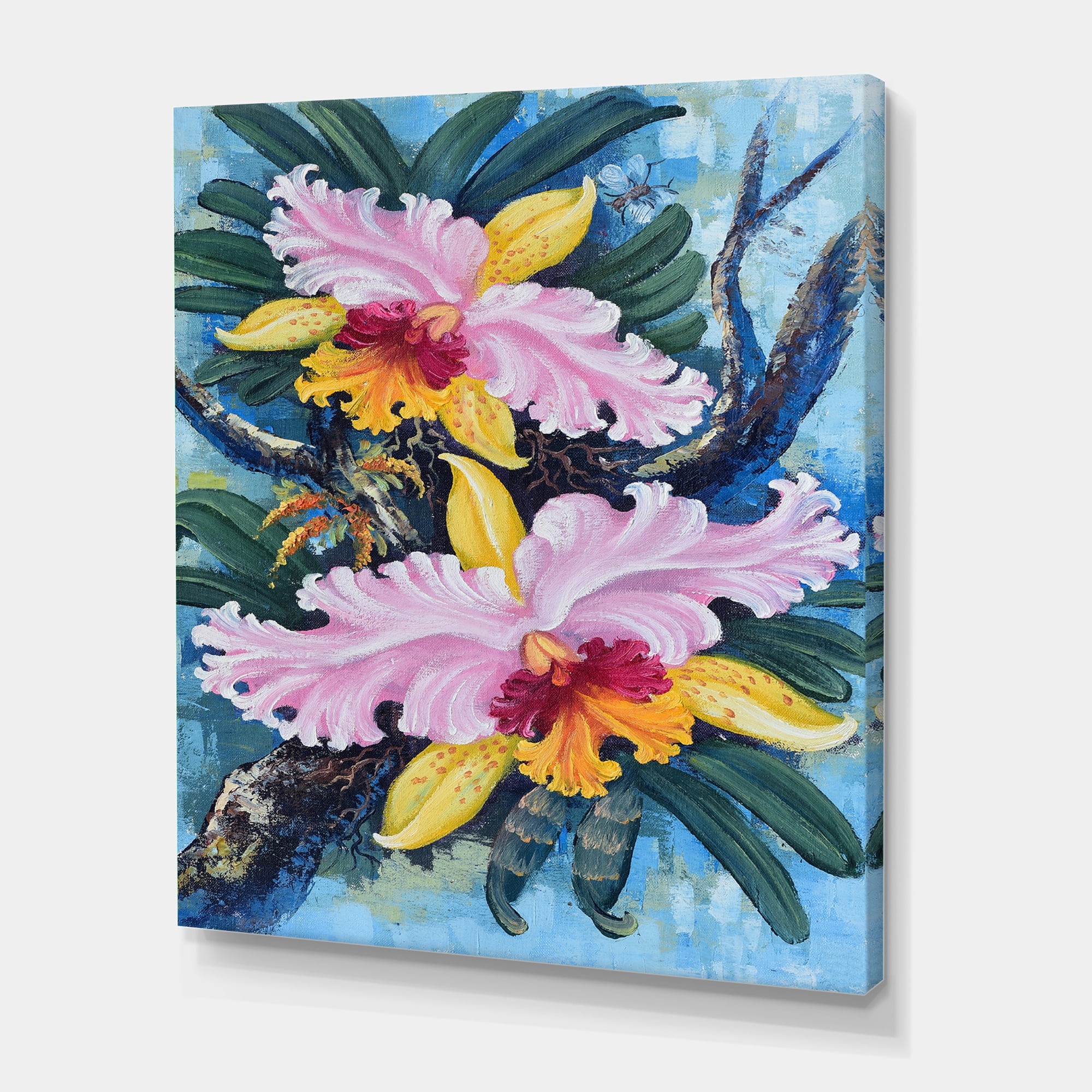 Designart ' Ancient Forest Orchids I ' Traditional Canvas Wall Art Print