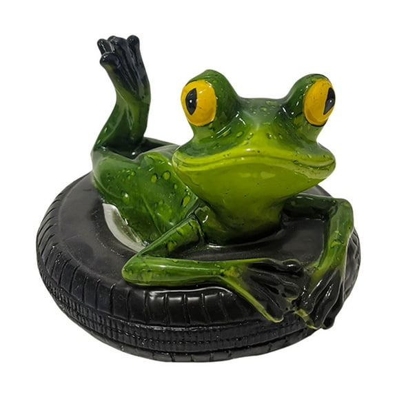 CARRFA Floating Resin Frog Figurine Pond Decor, Water Floating Frog Ornament, Animal Gardening Gifts for Home Yard Garden Pond Decoration