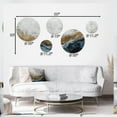 thumbnail image 4 of Designart "Modern Contemporary Abstract Grey and Gold II" Abstract Marble Metal Wall Art Set of 5 Piece, 4 of 5