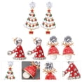 thumbnail image 3 of 3 Pairs Christmas Themed Creative Oil Drip Earring Set Diamond Bell Earring, 3 of 7