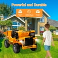 thumbnail image 2 of Curuk 12V Battery Kids Ride-On Dump Truck with Remote Control, Music Player, Electric Dump Bucket Bed Electric Dumper Tractor， Yellow, 2 of 9
