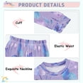 thumbnail image 4 of RMDQTR Cotton Pajama Set - 95% Cotton Soft Breathable Elastic Waist Round Neck Sleepwear for 18M-8Y Watercolor Beautiful Blue Butterflies, 4 of 7