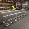 thumbnail image 6 of Homylin High Gloss ABS Seat Bar Stools Set of 2, Airlift Height Adjustable Swivel Chrome Base with Footres for Office, Bar, Pub, Kitchen Island, White, 6 of 6