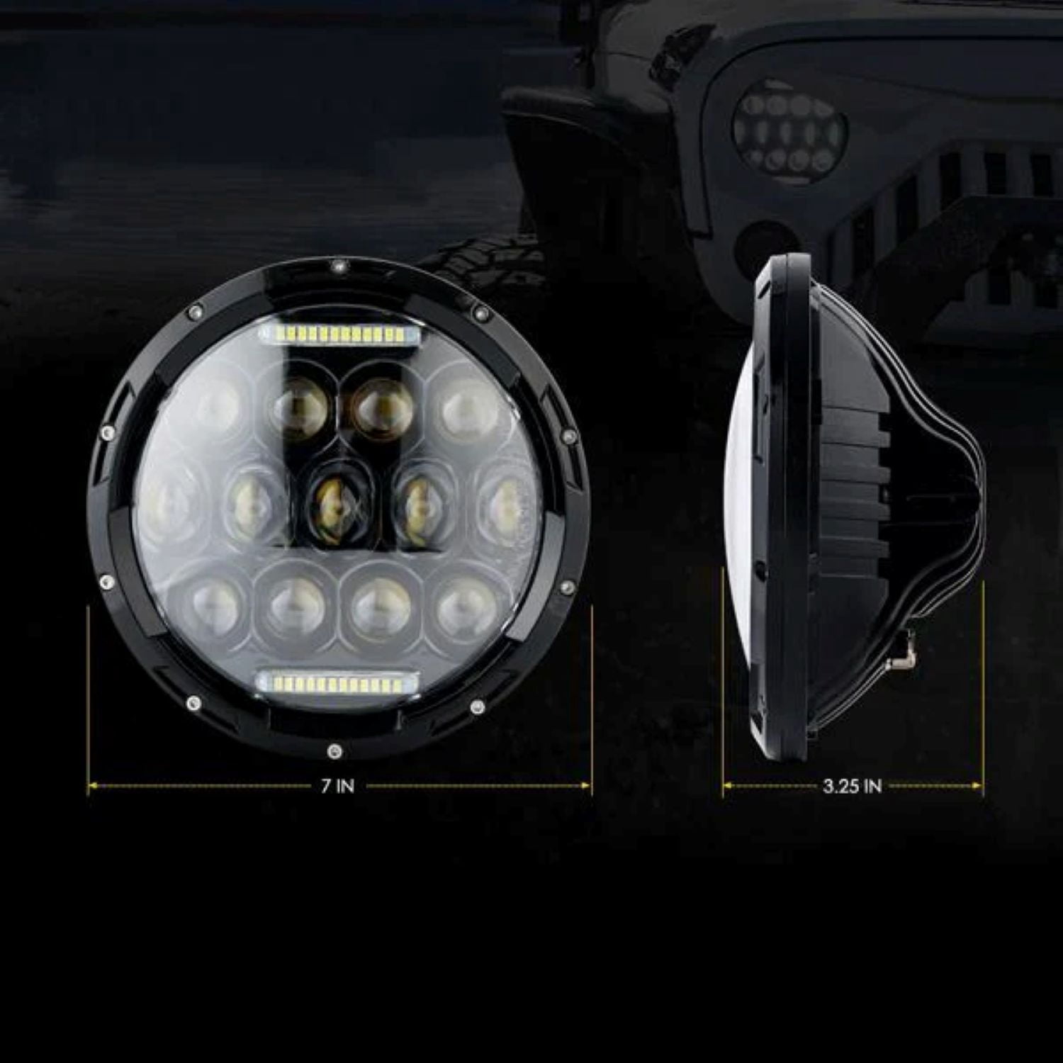 AMERICAN MODIFIED 7" Honeycomb Style LED Headlights for 97-18 Jeep Wrangler TJ JK