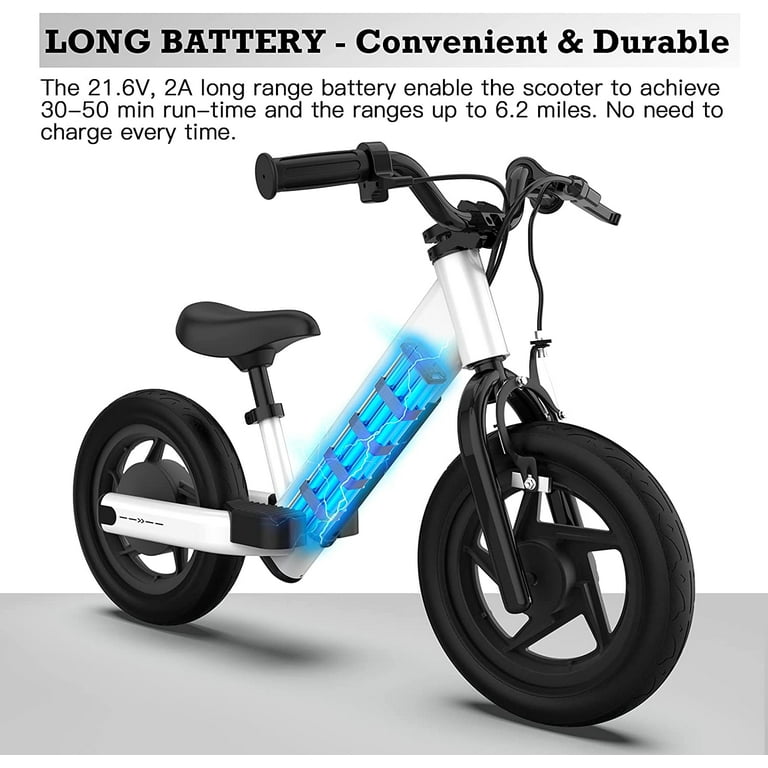Hiboy BK1 Electric Bike for Kids Age 3-5 Years Old, 24V 100W Electric  Balance Bike with 12 inch Inflatable Tire and Adjustable Seat, Electric