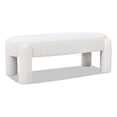 thumbnail image 1 of Hugoo 49" Oval Fully Upholstered Bench Milk Cream White Boucle, 1 of 9