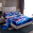 thumbnail image 1 of Erosebridal 3D Racing Car Sheet Set Full, Neon Sports Car Bedding Sets Full Size, Modern Gaming Decor, 4pcs, 1 of 7