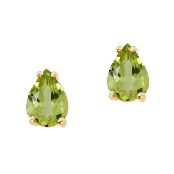 14k Yellow Gold Pear Shaped Peridot Earrings