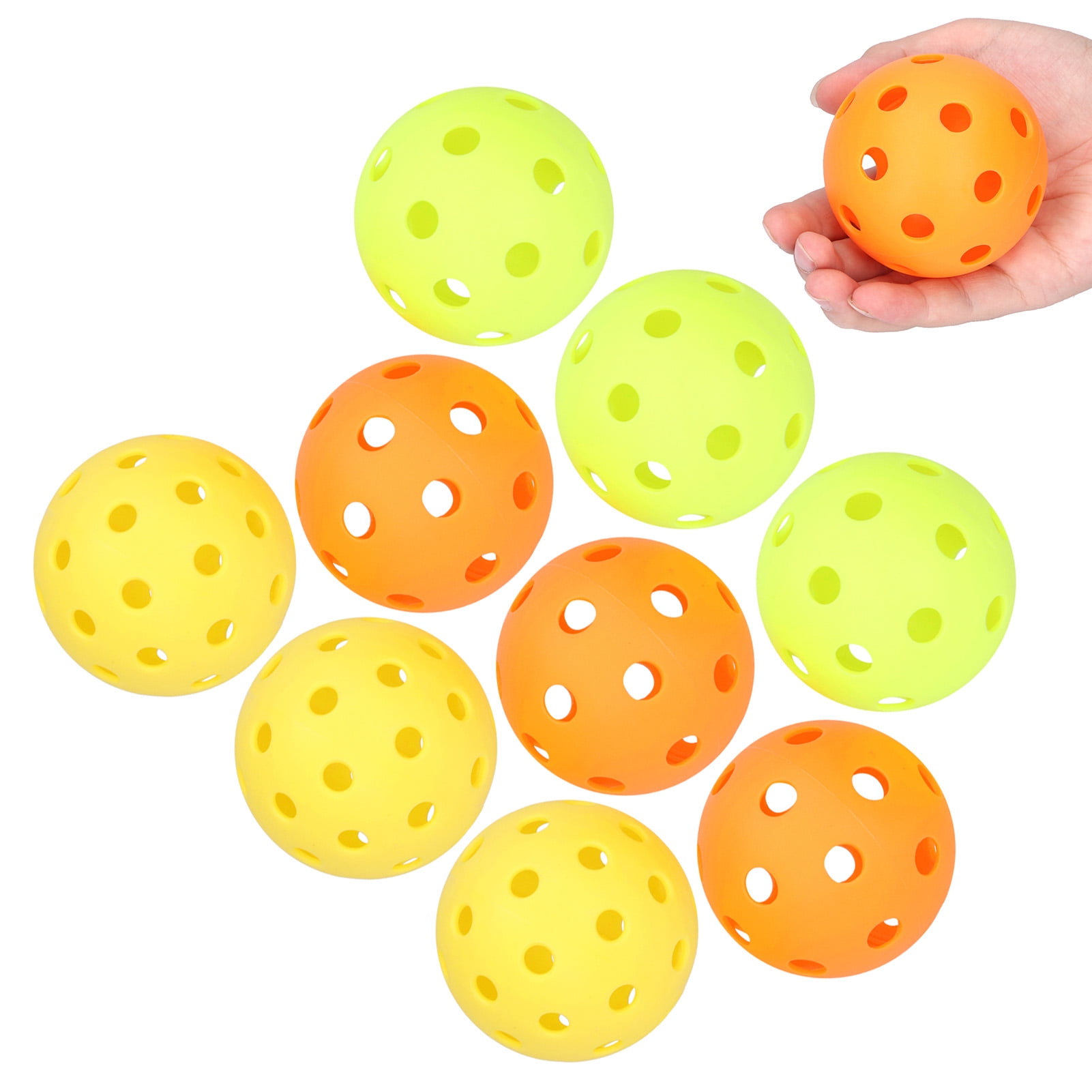 Tebru 40 Holes Pickleball Balls,PE Pickleball Balls,40/26Holes Pickleball Balls Indoor Outdoor Practice PE Pickle Balls with Bright Color