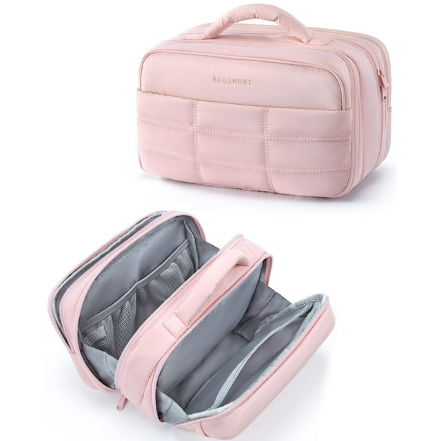 Neceser BAGSMART, bolsa de maquillaje de viaje para mujer, color rosa