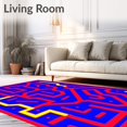 thumbnail image 2 of ODIKA 2'x3' Machine Washable Non-Slip Area Rug, Pixel Maze Anime Inspired Interlocking Art High Traffic Rug, Blue, 699950, 2 of 7