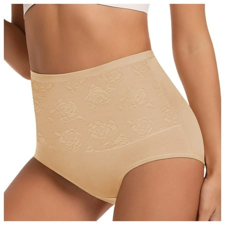 Icvfdpl Womens Panties Sure Here S Product Title Based On Your : High Waist Lift Plus Size Seamless Ice Silk With Rose Flower Design   Soft Breathable Women Underwear Briefs Beige 2Xl