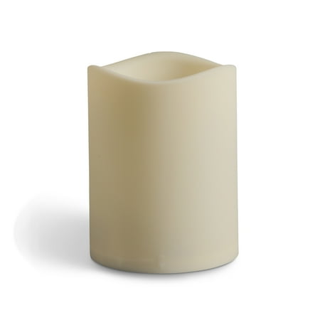 6-inch Tall Battery-Operated Bisque Flameless LED Candle with Timer