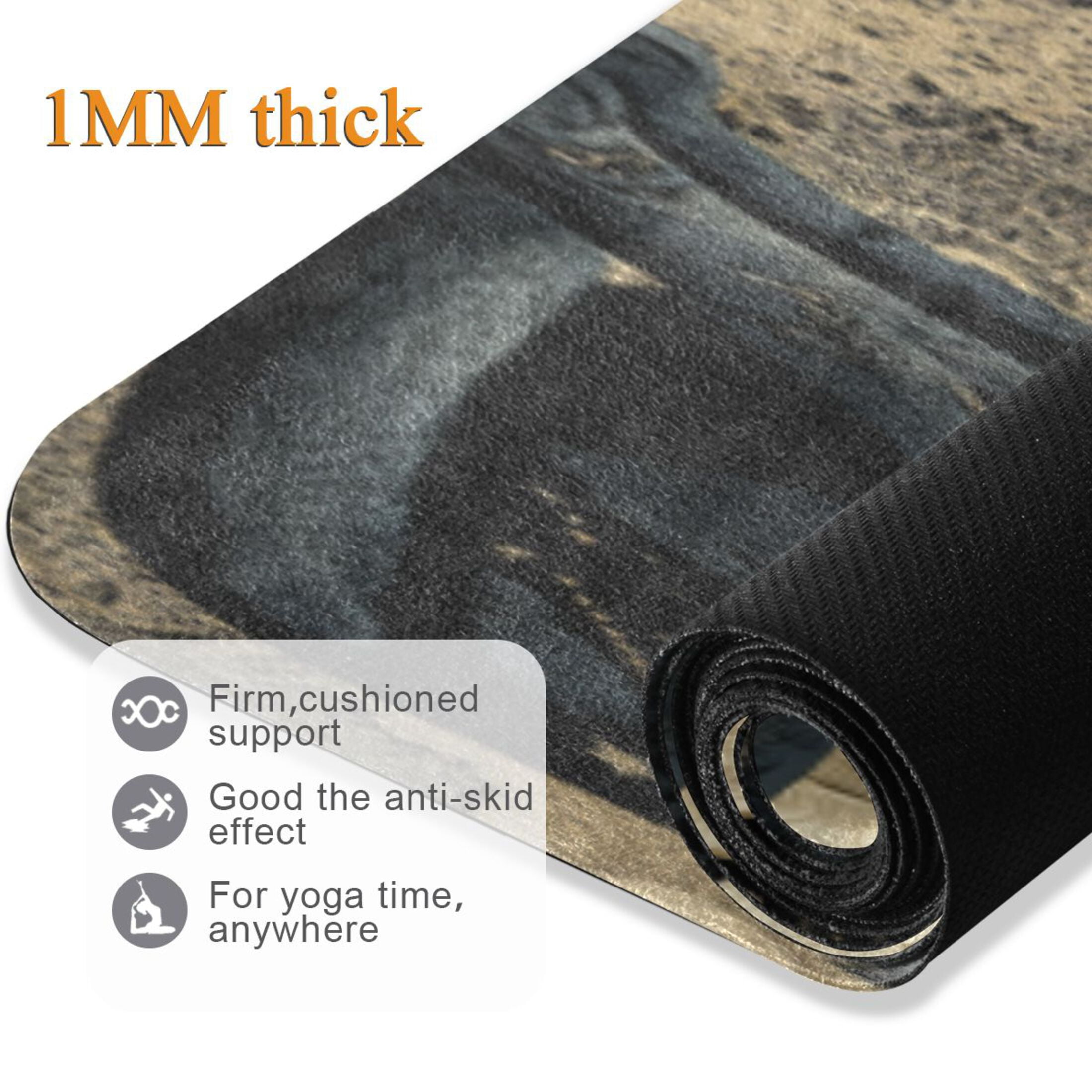 BZSMCE Yoga Mat Women Fitness Mat Moonlit Black Cat Pattern